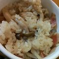 nachinachi's cooksnap of when they made 簡単！絶品！きのことベーコン炊き込みご飯.