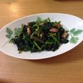 ムックパッド's cooksnap of when they made ほうれん草とベーコンのガーリック炒め.