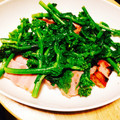 ワシヲG's cooksnap of when they made 菜の花とベーコンのさっと炒め.