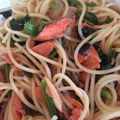 ロンロン草原's cooksnap of when they made 鮭とほうれん草のパスタ.