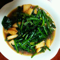 Okecchan's cooksnap of when they made 朝食　ほうれん草　さつま揚げの　簡単炒め.