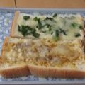 きらり流れ星's cooksnap of when they made 簡単☆ ねぎ ピザトースト.
