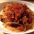 Tomomims's cooksnap of when they made 茄子と挽き肉のボロネーゼ.