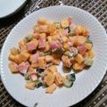 nomi193's cooksnap of when they made 豚しょうが焼にピッタシ☆紅はるかのサラダ.