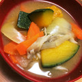 ちびこーーーん's cooksnap of when they made 朝食♪ かぼちゃ 舞茸 玉ねぎの 味噌汁.