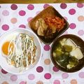 ma:9's cooksnap of when they made 納豆と葱と玄米と温泉卵の丼.
