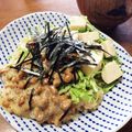 YUKIKI☆'s cooksnap of when they made 海苔×豆腐×納豆×キャベツ×ごはん♪.