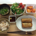 anpanmanki's cooksnap of when they made 豚しゃぶ肉と長芋えのきのオイマヨ春巻.