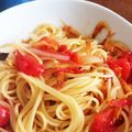 RikAxxsaN's cooksnap of when they made プチトマトと桜えびのパスタ♪.