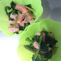 クック6BX04L☆'s cooksnap of when they made お弁当冷凍　ほうれん草とベーコンの炒め物.