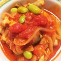もぐRUN's cooksnap of when they made そら豆と鶏肉のトマト煮込み.