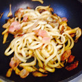 くろさとる's cooksnap of when they made 簡単！きのこのバター醤油焼きうどん.