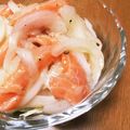 しょこらぴ's cooksnap of when they made 簡単♪厚切りサーモンと新玉ねぎのマリネ.