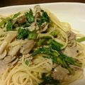punitaro's cooksnap of when they made 春菊と豚肉のバターポン酢パスタ.