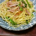 まるころ55's cooksnap of when they made 菜の花とベーコンのパスタ.