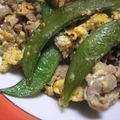 mangoari's cooksnap of when they made 豚肉とスナップエンドウの卵炒め.