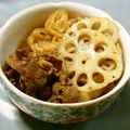 くらり子's cooksnap of when they made 牛肉とレンコンのすき焼風煮.