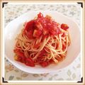群青♫'s cooksnap of when they made トマトチーズの冷製パスタ.