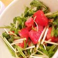 asamism00's cooksnap of when they made 水菜とトマトのにんにくたれサラダ.