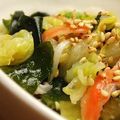 shinyui's cooksnap of when they made 白菜とわかめのワサビ醤油あえ.