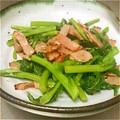 みぃこm's cooksnap of when they made 簡単！菜の花とベーコンのにんにく炒め.