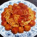 jiotan's cooksnap of when they made 「カリオストロ」的なミートボールスパ.
