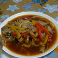 たべたべこ's cooksnap of when they made パプリカと豚こまのオイスター炒め♡.