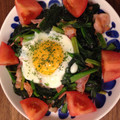 Jujuuu's cooksnap of when they made がっつきたい！ほうれん草ソテー半熟卵のせ.