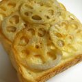 野菜のはたけ's cooksnap of when they made 素揚げレンコン黒蜜練乳トースト♡.