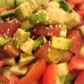 美味しいずき's cooksnap of when they made トマト入りマグロとアボカドのポキ丼.