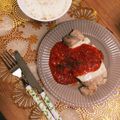 さゆり∮'s cooksnap of when they made ポークソテー*チーズ＆トマトソースで*.
