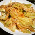 J・0505's cooksnap of when they made ほぼキャベツ？まろやか~なキャベ豚キムチ.