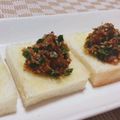 まあまま☆0403's cooksnap of when they made ニラとおかかとゴマでカナッペ.