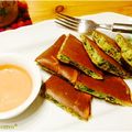 morvan's cooksnap of when they made 簡単♡ほうれん草とハムチーズのパンケーキ.