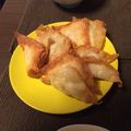 sumikkomai's cooksnap of when they made ワンタンしゅうまいの皮で鶏ミンチ揚げ.