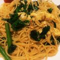 あい802's cooksnap of when they made 菜の花toふわふわ卵no和風パスタ.