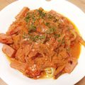 メロンパンマン's cooksnap of when they made 厚切りハムで☆濃厚トマトクリームパスタ.