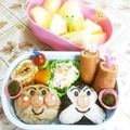 樹莉まま's cooksnap of when they made キャラ弁＊アンパンマン*おむすびまん.