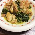 kamesayo's cooksnap of when they made 鶏肉のバジルと京みずな炒め.