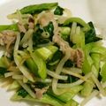 JILLの赤メガネ's cooksnap of when they made 【お手軽】チンゲン菜と豚バラ肉の野菜炒め.