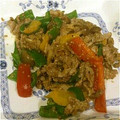 かつおくんの娘's cooksnap of when they made 簡単！豚肉とパプリカのごまみそ炒め.