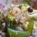 きのこなまぁな's cooksnap of when they made スナップエンドウと海老の卵炒め.