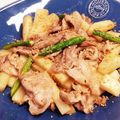 かるびにゃん's cooksnap of when they made 豚肉と山芋のバタポン炒め.