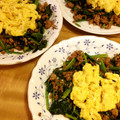 coco112's cooksnap of when they made 半熟卵を乗せて♪ほうれん草の豚ミンチ炒め.