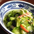 野菜のはたけ's cooksnap of when they made アオサ カニカマの キュウリの酢の物.