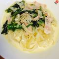 ねねはな子's cooksnap of when they made 牛乳で♡ほうれん草のｸﾘｰﾑﾊﾟｽﾀ.