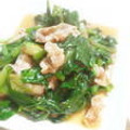 mikaxia's cooksnap of when they made 豚とほうれんそうの梅マヨ炒め.