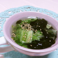 赤い電話's cooksnap of when they made 超簡単！　ワカメとレタスのスープ.