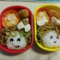 アリスの絵本's cooksnap of when they made 簡単キャラ弁♪焼きそばヘア弁当.