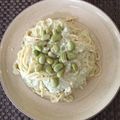 はなつこなつこ's cooksnap of when they made ◆枝豆のチーズクリームパスタ◆.